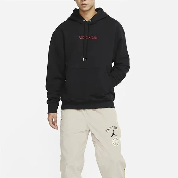 Nike Men's Air Jordan Pullover Cotton Hoodie Sportswear Black Size Large Sport - Picture 10 of 12